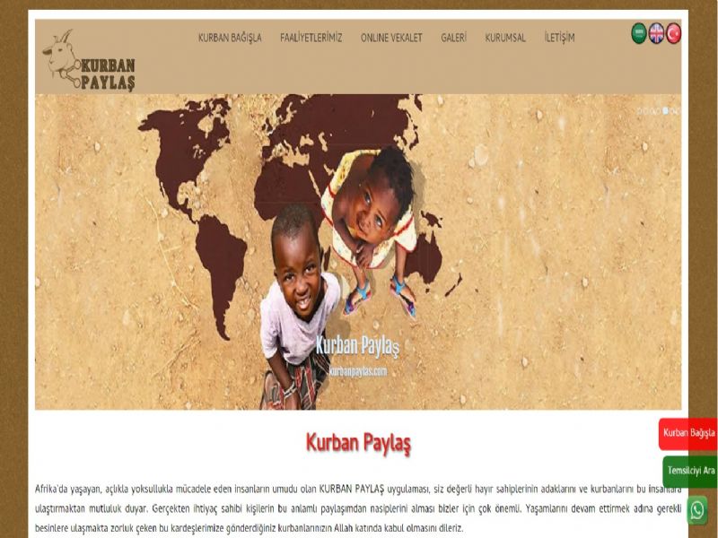 Afrikaya Kurban Bağışı - İstanbul web sitesi