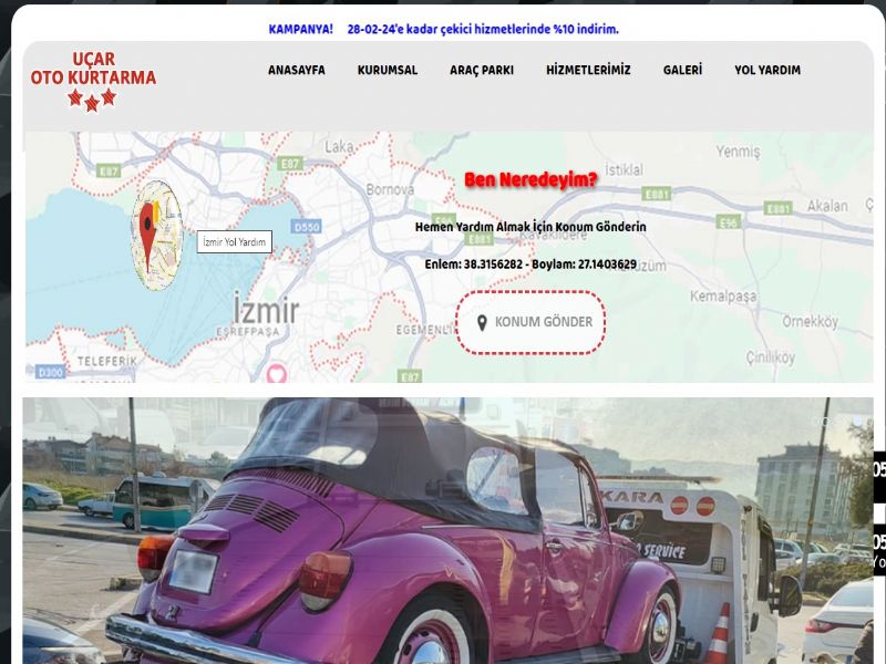 Uçar Yol Yardım Oto Kurtarma - İzmir web sitesi
